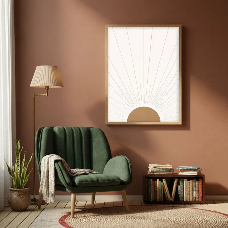 Radiant Calm Canvas Wall Painting With Brown Frame media 1