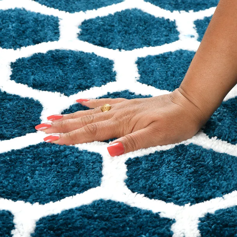Trevona Cotton Bath Mat - Teal media 5