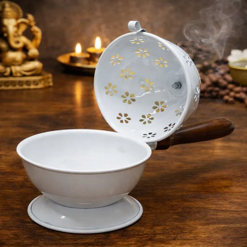 Dhoop Shanti Incense Holder - White media 1