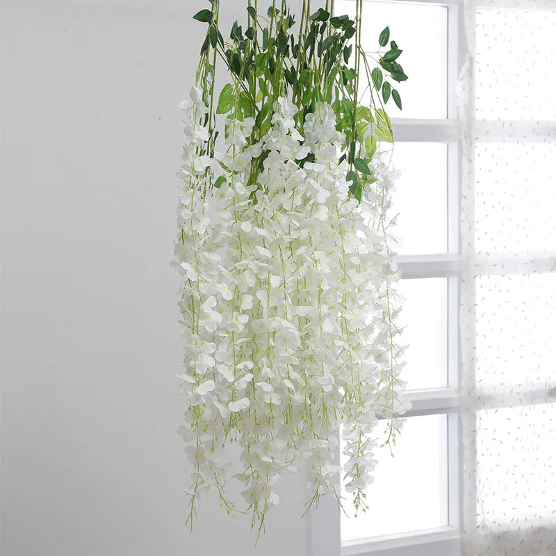 Faux Hanging Orchid Vine (White) - Set Of Twelve media 1