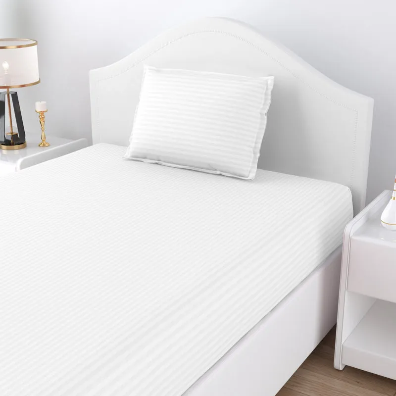 Sofia Solid Microfiber Bedsheet (White) - 150 GSM media 5