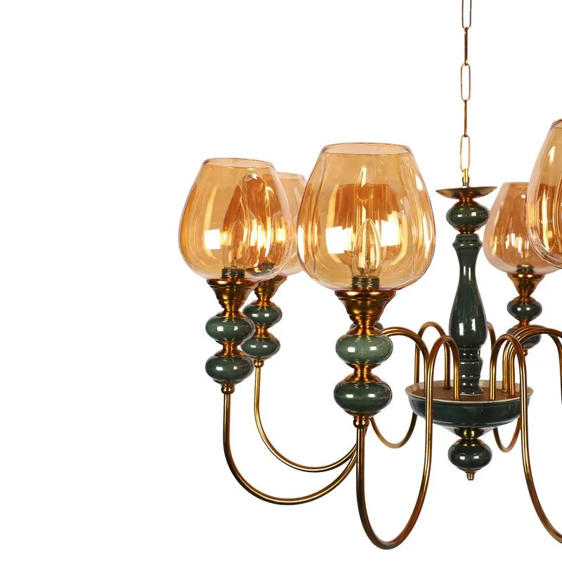 Creslen Glass Cluster Chandelier - Gold & Blue media 6