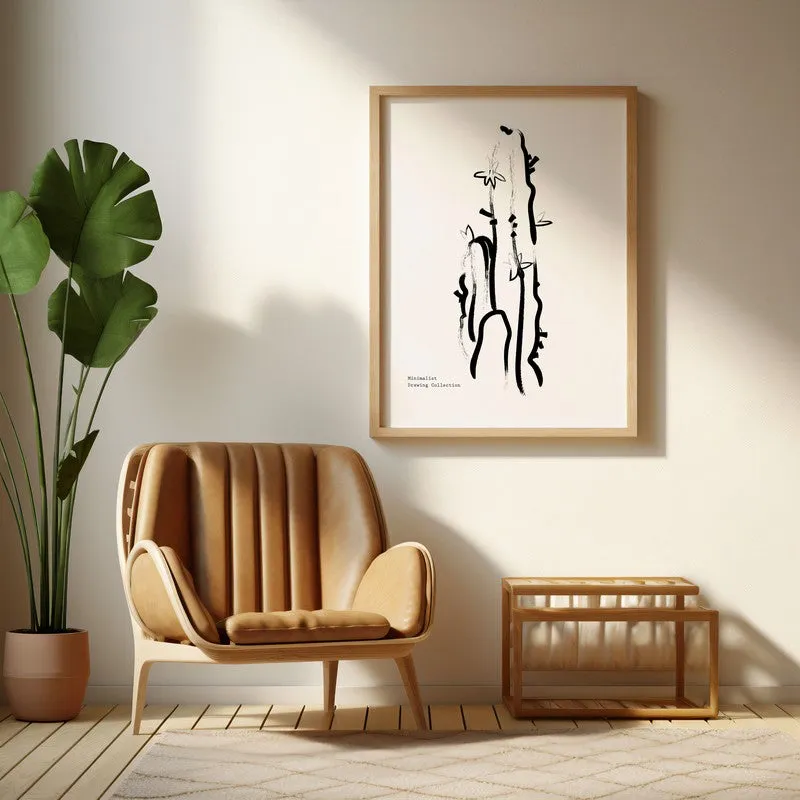 Succulent Canvas Wall Painting With Brown Frame media 6