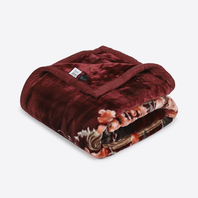 Monte Carlo Velvet Blossom Blanket (Red,Orange) - 947 GSM media 5