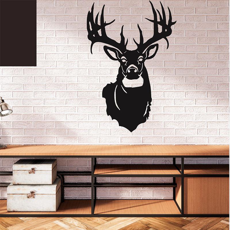 Reindeer Emerge Black Iron Wall Accent