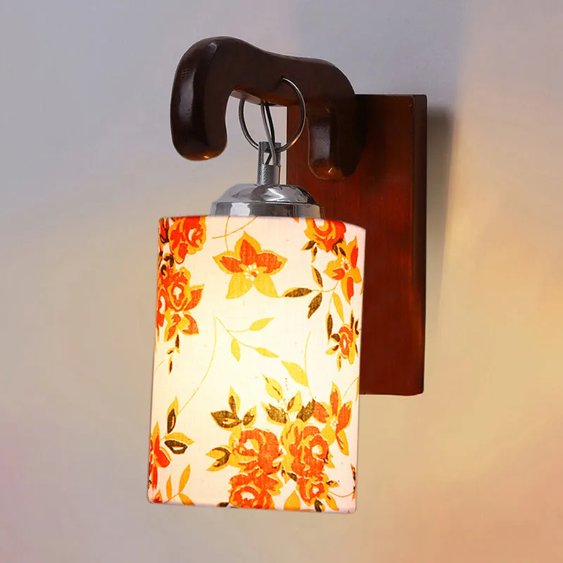 Klarion Printed Wooden Wall Lamp - Orange media 4