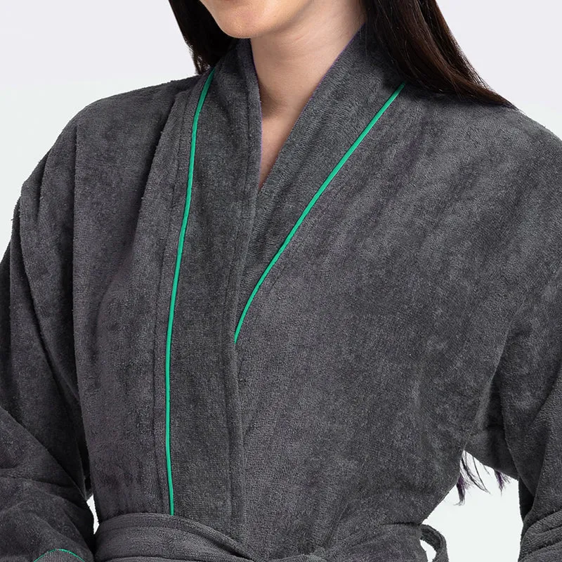 Nautica Cashmere Dreams Cotton Bath Robe - Dark Grey media 6