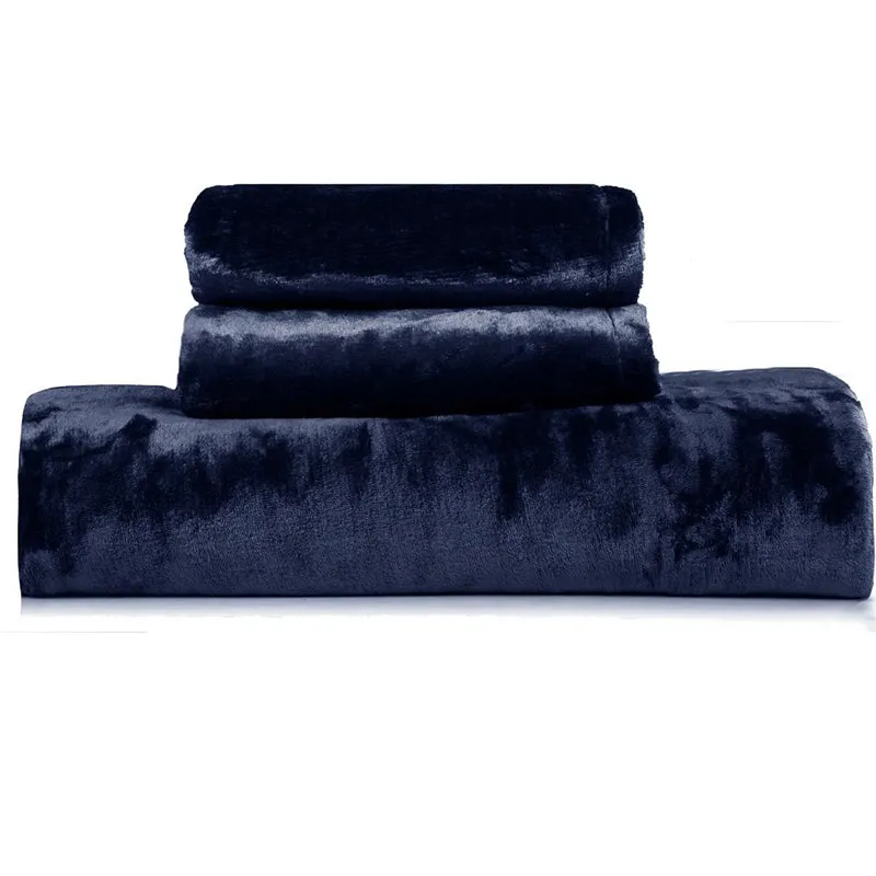 Casselle  Velvet Bedsheet (Navy Blue) - 300 GSM media 10