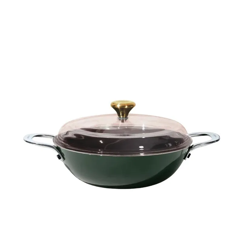 Cumin Co Enamel Cast Iron Kadhai (3100 mL) - Green media 3
