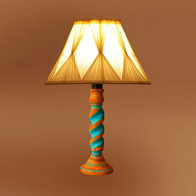 Elara Zerin Wooden Table Lamp - Ivory media 7