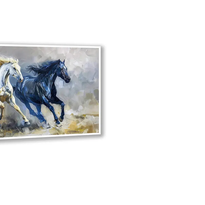 Equine Duality Wall Art with White Frame media 5