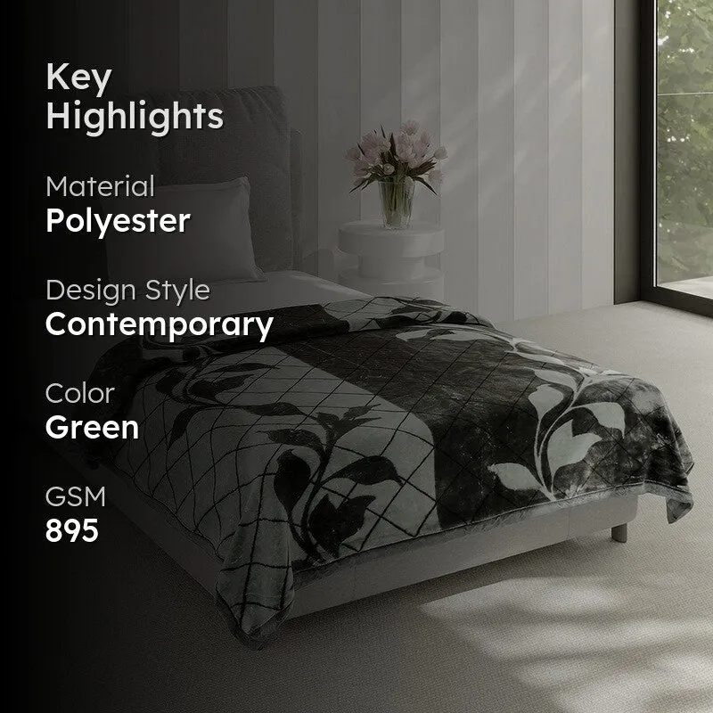 Monte Carlo Midnight Garden Throw Blanket - 895 GSM media 2