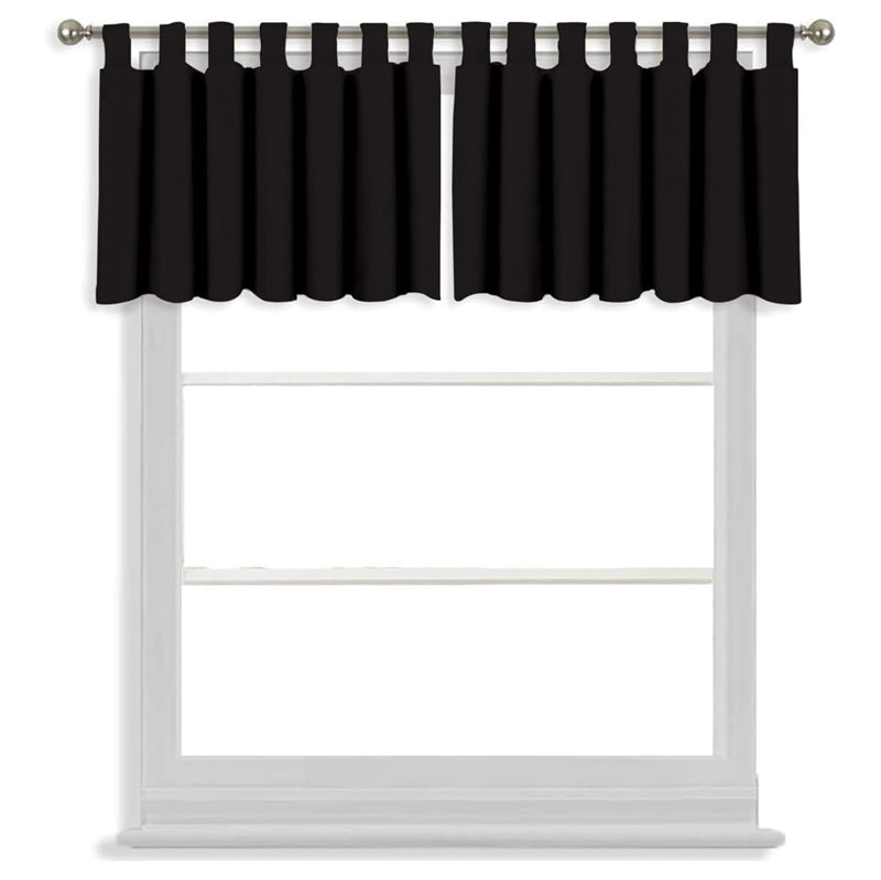 Tab Tale Flat Curtain Valance (Black) - Set Of Two media 3
