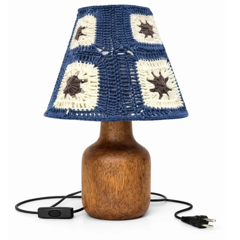 Belvora Crafted Wooden Table Lamp - Blue media 5