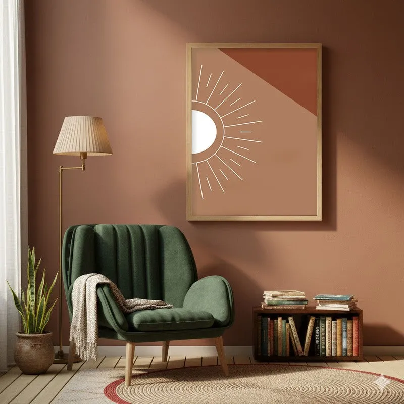 Primal Glow Canvas Wall Painting With Brown Frame media 6