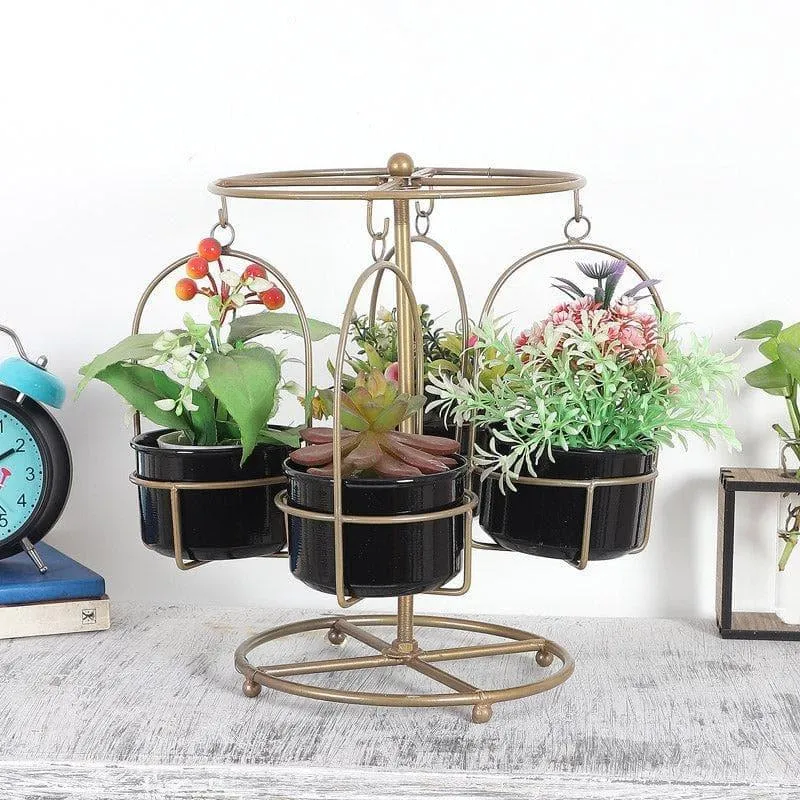 Merry Go Round Planter - Black - 3