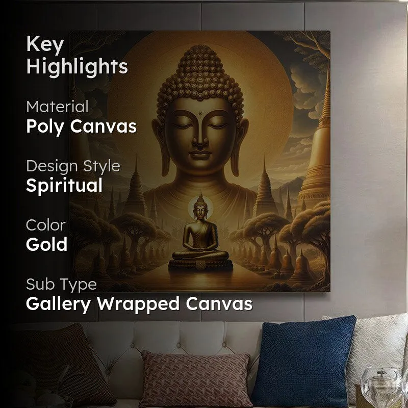 Serene Meditation Buddha Poly Canvas Wall Painting media 2