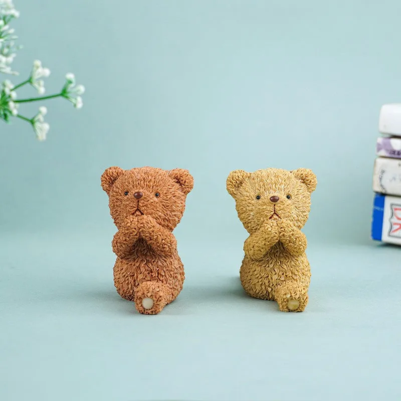 Sweet Pause Teddy Decor Showpieces (Brown,beige) - Set Of Two media 4