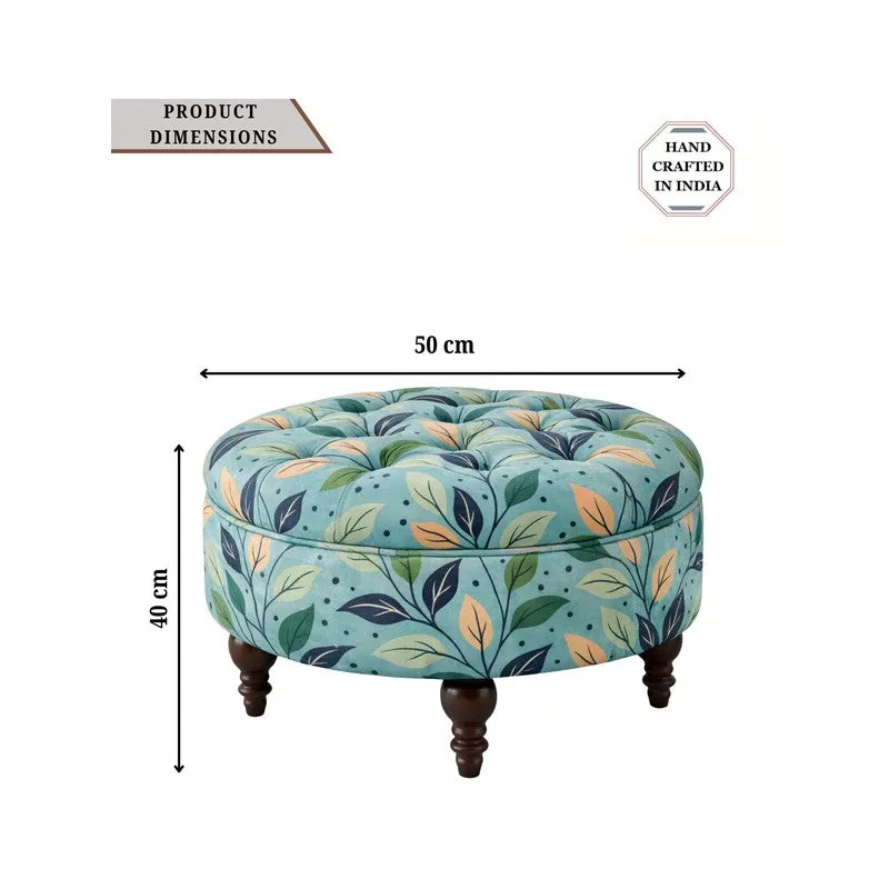 LoungePetal Teak Wood Ottomans & Pouffe - Blue media 7