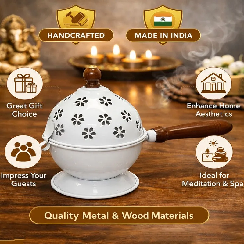 Dhoop Shanti Incense Holder - White media 4