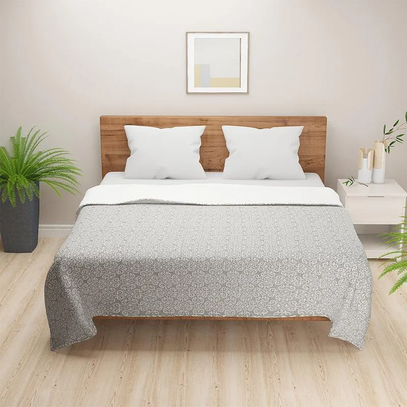 Swayam Sienna Floral Cotton Dohar (Grey) - 110 GSM media 4