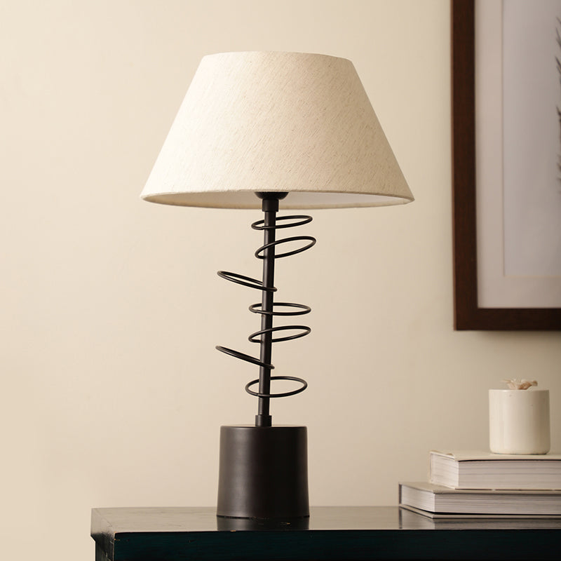 Fiana Cascading Rings Iron Table Lamp - Black,White media 2