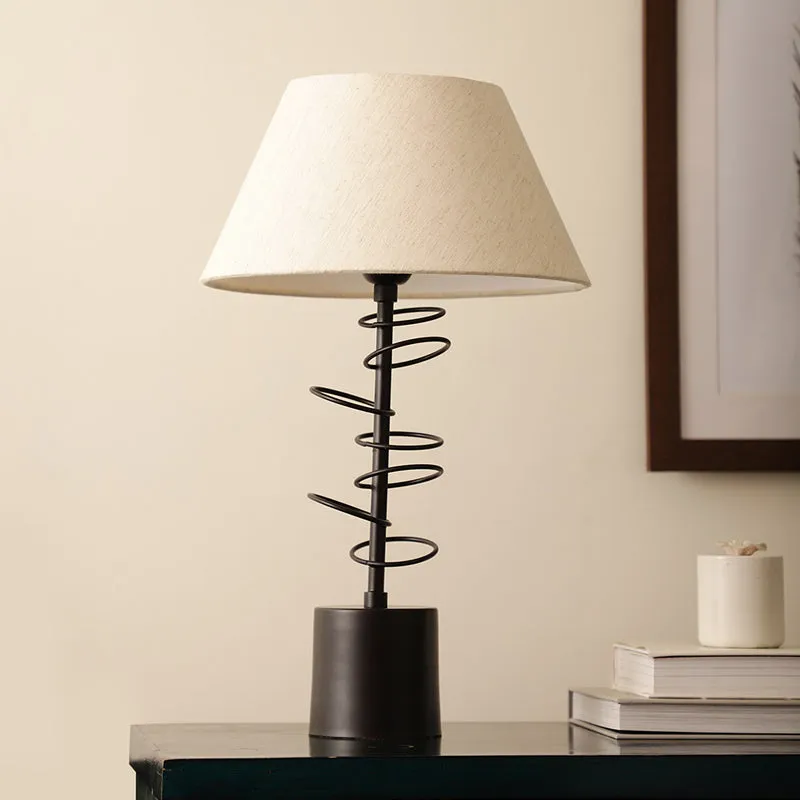 Fiana Cascading Rings Iron Table Lamp - Black,White media 2