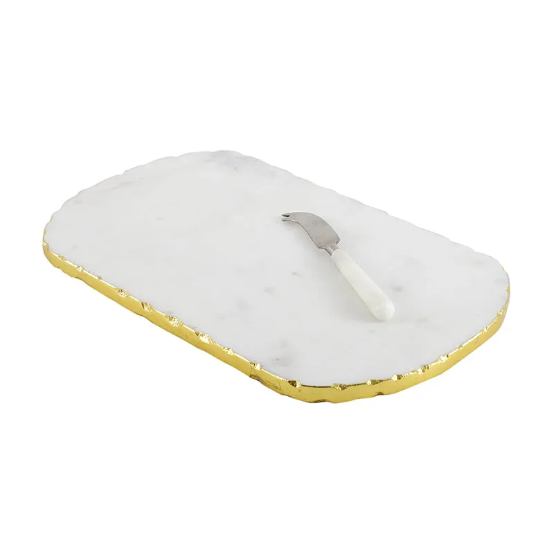 Cortile Marble Platter With Knife - Two Piece Set media 5