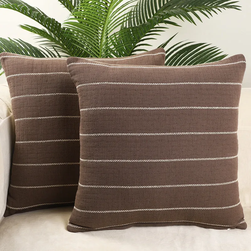 Thread Stripe Woven Cushion Cover - Set Of Two media 2