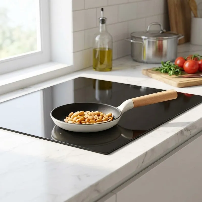 Cumin Co Enamel Cast Iron Frying Pan (White) - 750 mL media 1