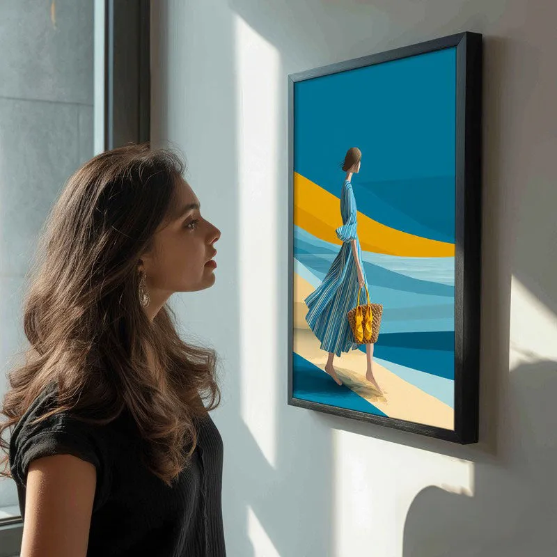 Ocean Air Canvas Wall Painting - Black Frame media 5