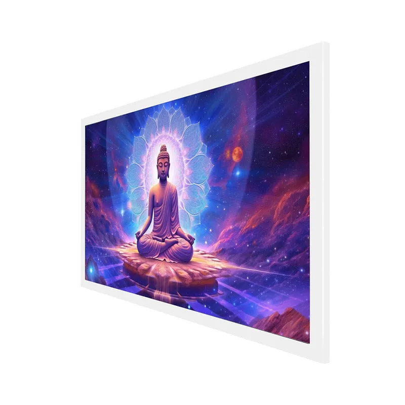 Blue Divine Buddha Canvas Wall Painting With Frame media 7