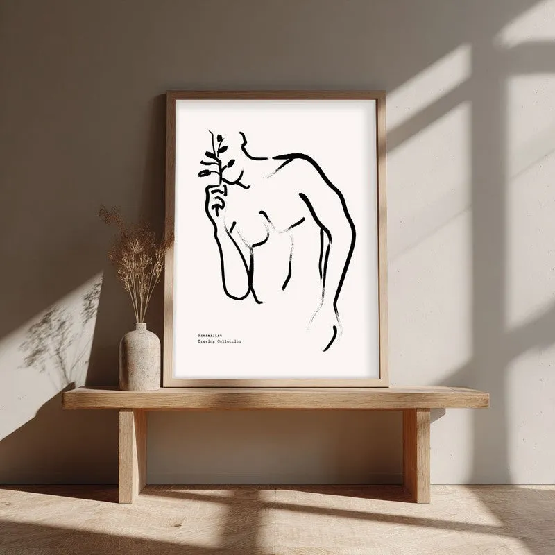Tender Veil Canvas Wall Painting With Brown Frame media 4