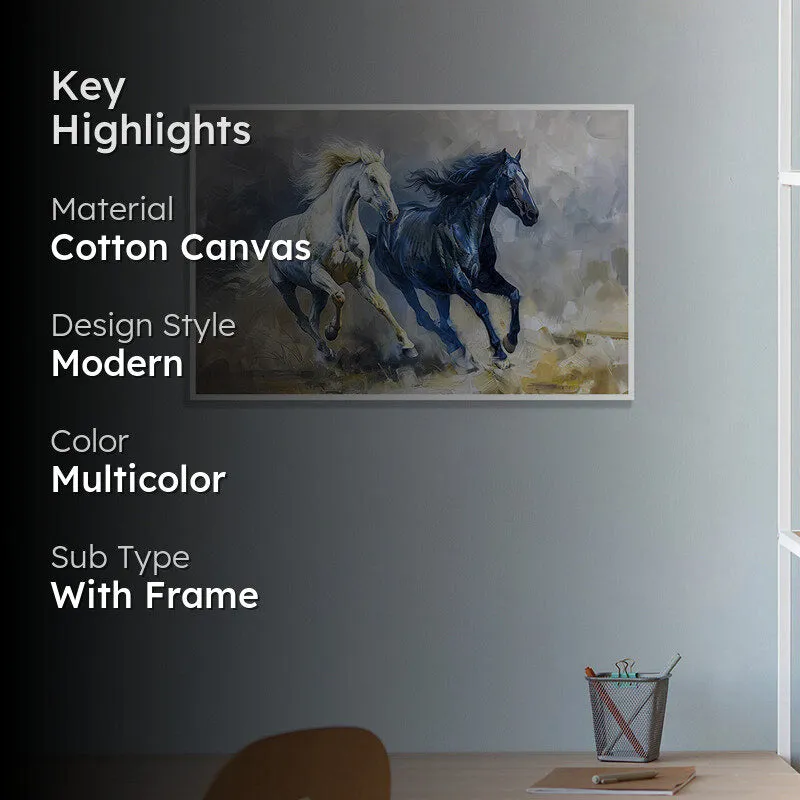 Equine Duality Wall Art with White Frame media 2