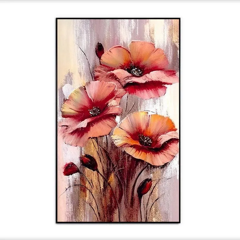 Autumn's Blush Floral Canvas Wall Painting With Frame - Black media 5