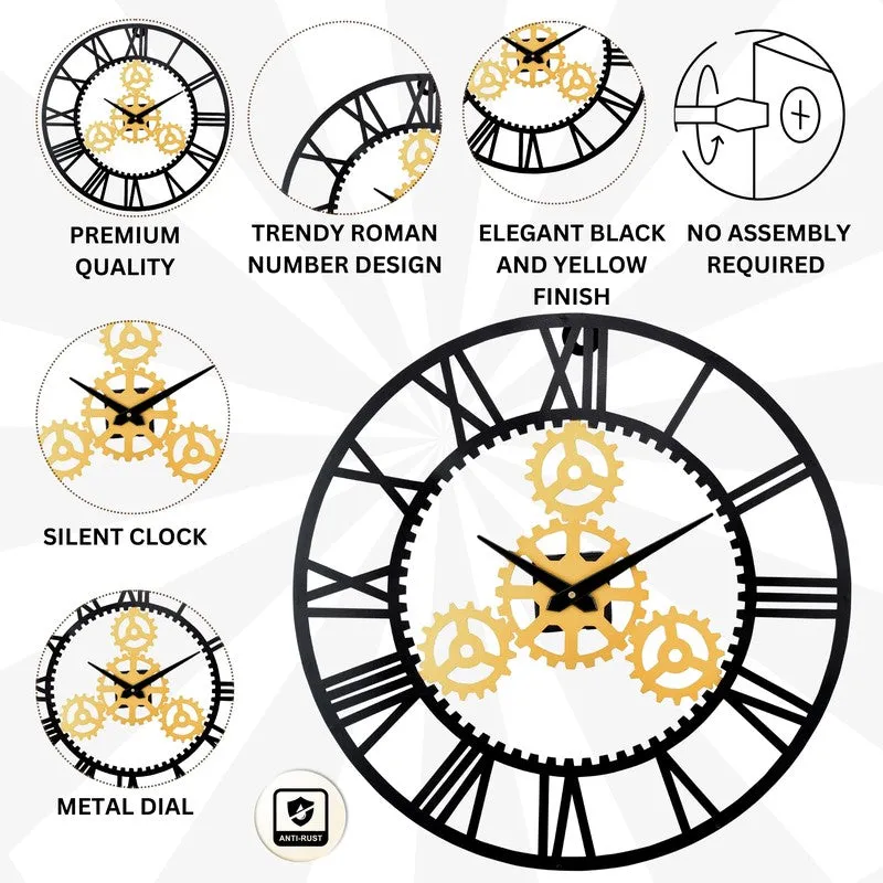 Circle Silent Wall Clock - Gold media 5