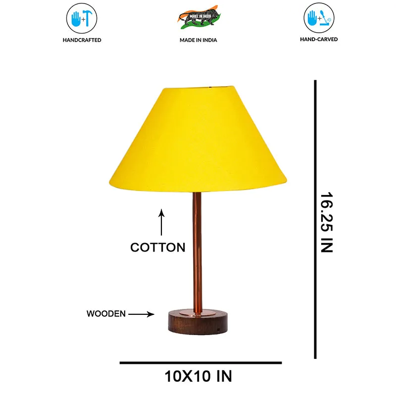 Cotin II Rodin Wooden Table Lamp - Yellow,Copper,Brown media 7
