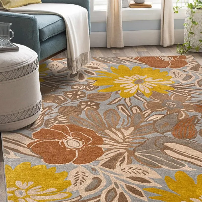 Palantir Hand Tufted Floral Wool & Nylon Carpet - Yellow media 3