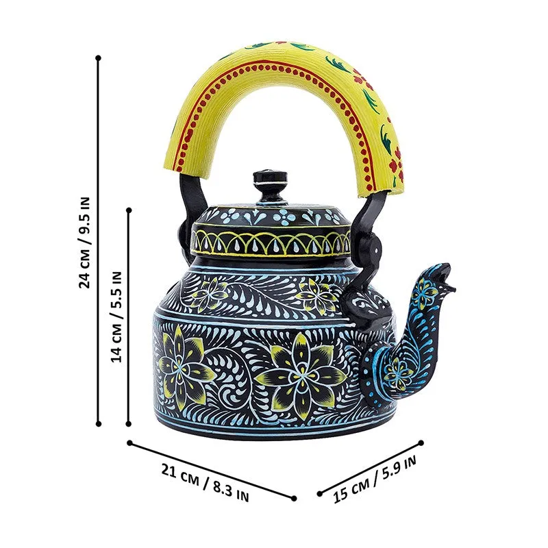 Brew Serve Handpainted Tea Set With Stand (Black & Yellow) - Eight Piece Set media 11