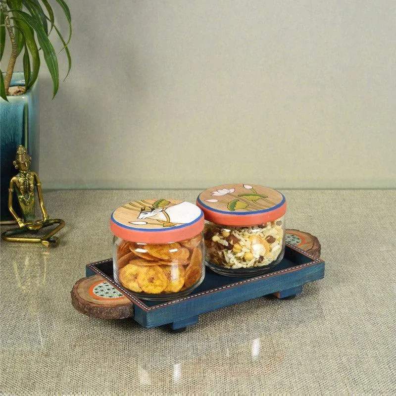Lotus Haven Storage Jar With Tray (150 ml) - Set Of Two media 1