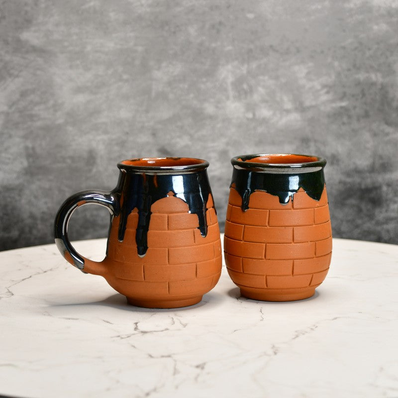 Earth Terracotta Coffee Mug (440 mL Each) - Set Of Two