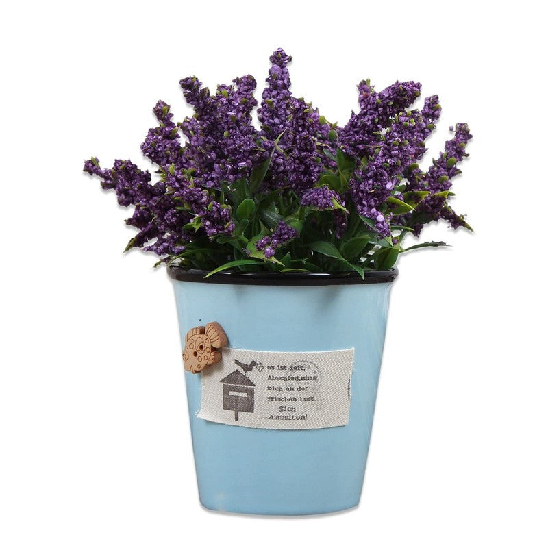 Faux Lavender Artificial Flower With Ceramic Pot media 3