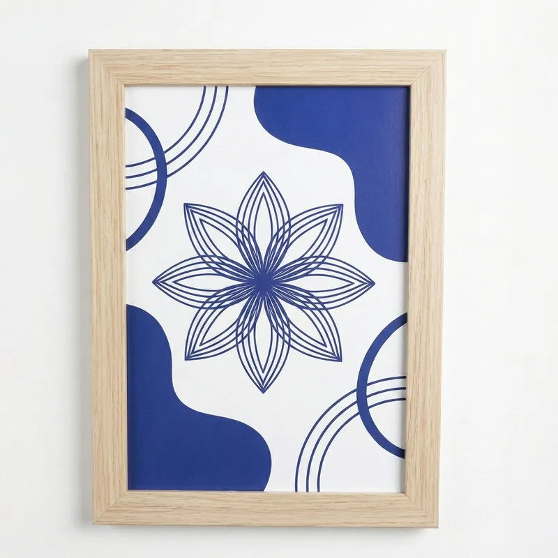 Chic Blue Palette Botanical Wall Painting With Frame - Set Of Three media 5