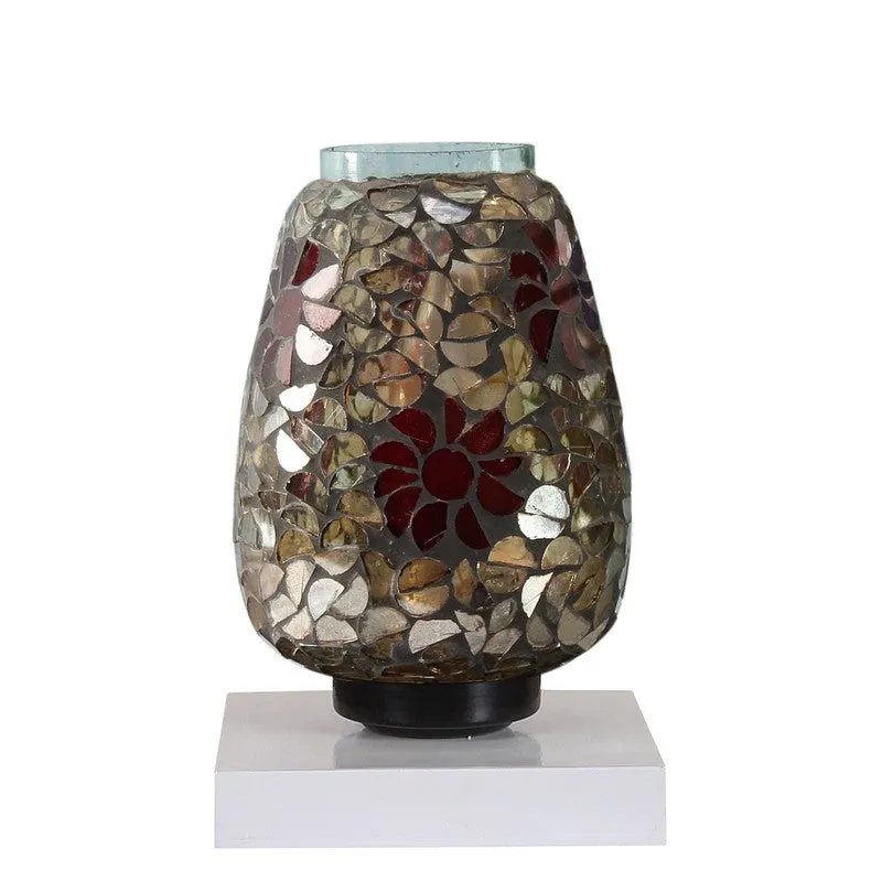 Glazelle Mosaic Glass Table Lamp With Wooden Base - Multicolor media 5