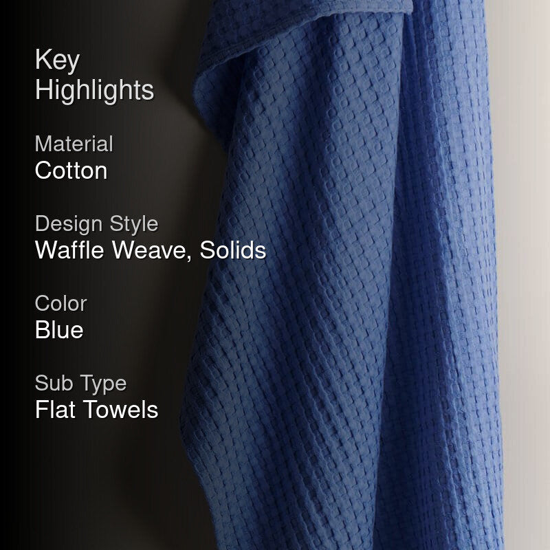 Alyssa Pebble Textured Waffle Bath Towel - Dark Blue media 2
