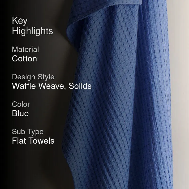 Alyssa Pebble Textured Waffle Bath Towel - Dark Blue media 2