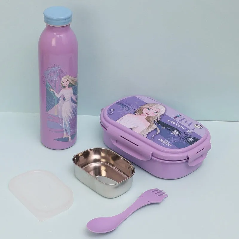 Belle Frozen Lunch Box 700 ML With 600 ML Water Bottle - Two Piece Set - Two Piece Set media 1