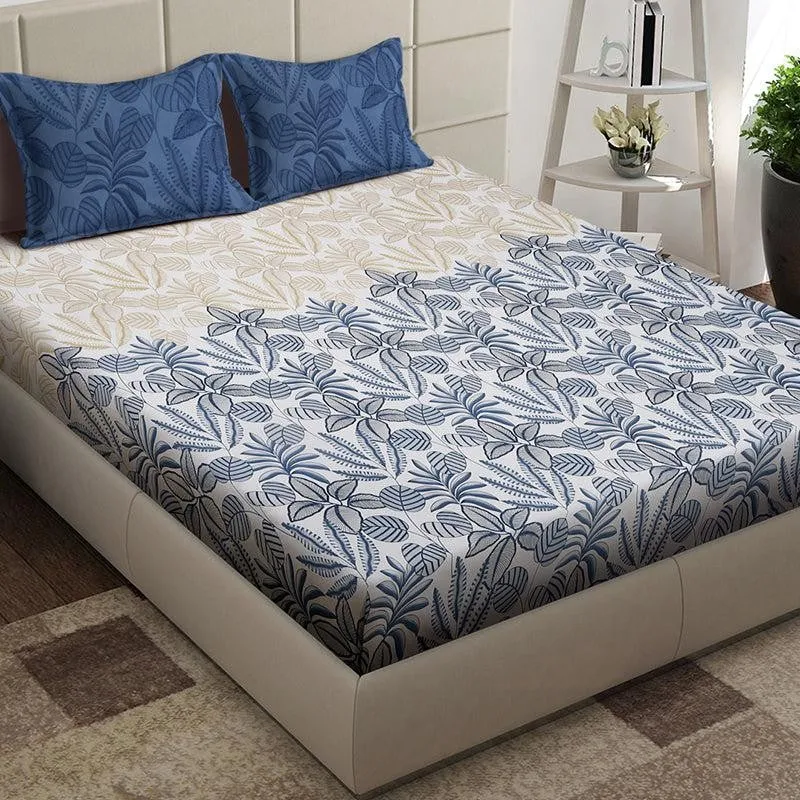 Cami Floral Bedsheet (Blue) - 150 GSM media 1