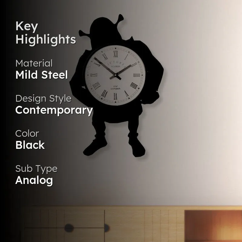 Shrek Steel Analog Wall Clock - Black media 2