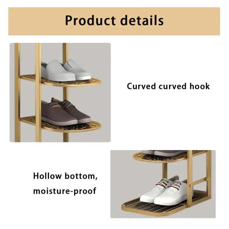 Modular Metal Shoe Rack - Gold media 4